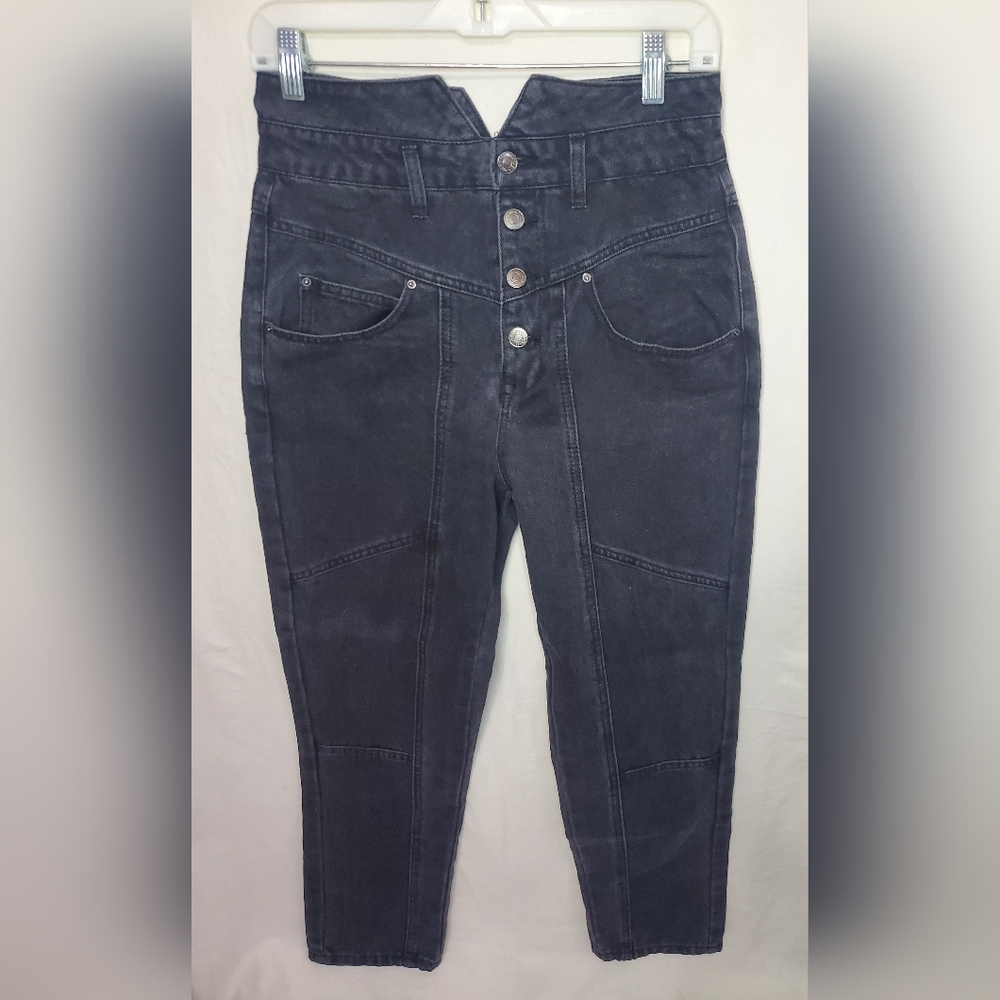 Pre-Owned Women Forever 21 Super High Waisted Carpenter Jeans Denim Straight Leg